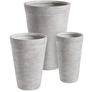 Bizzotto Set tří šedých květináčů Graffi 50/56/49 cm