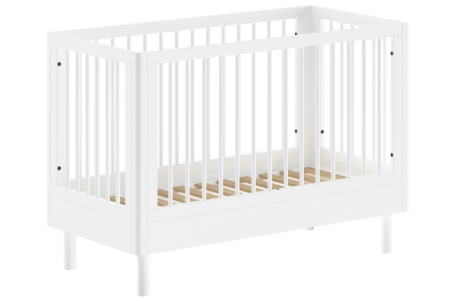 Bílá dřevěná dětská postýlka Vipack Forrest 60 x 120 cm