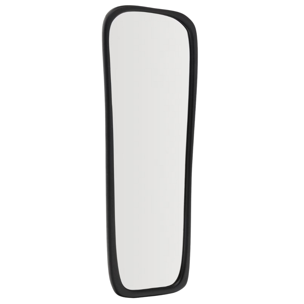 Kave Home Černé dřevěné závěsné zrcadlo Alura 158 x 61 cm