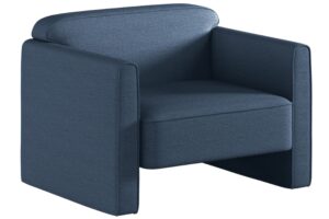 Tmavě modré čalouněné křeslo MICADONI Abby