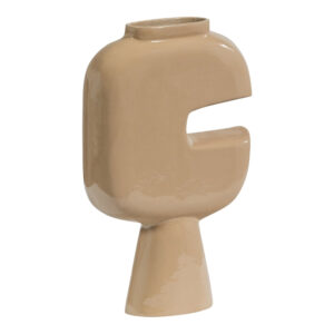 WOOOD Béžová kovová váza Gianna 31 cm