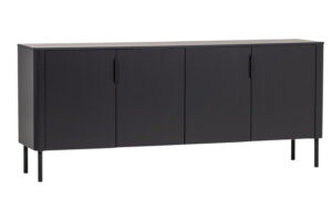 WOOOD Černá dřevěná komoda Gunnar 201 x 44 cm