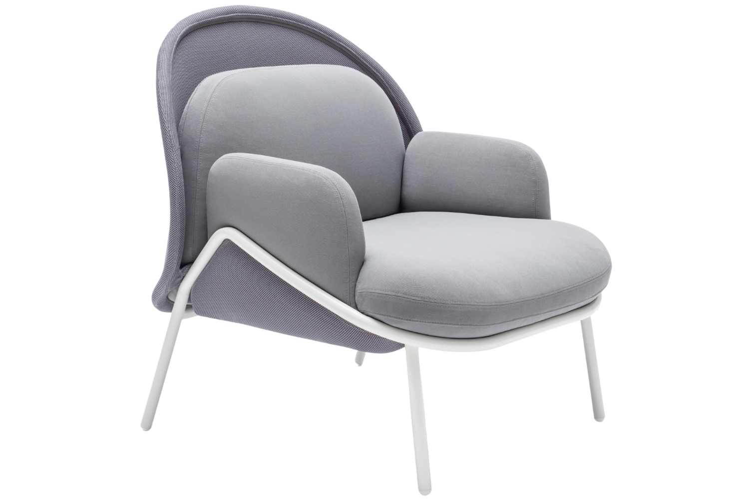 MDD Šedé křeslo Mesh s bílou podnoží