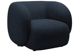 Micadoni Tmavě modré bouclé křeslo Kate