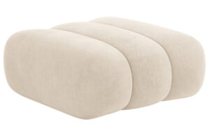 Cosmopolitan Design Světle béžová sametová podnožka Koge 95 x 95 cm