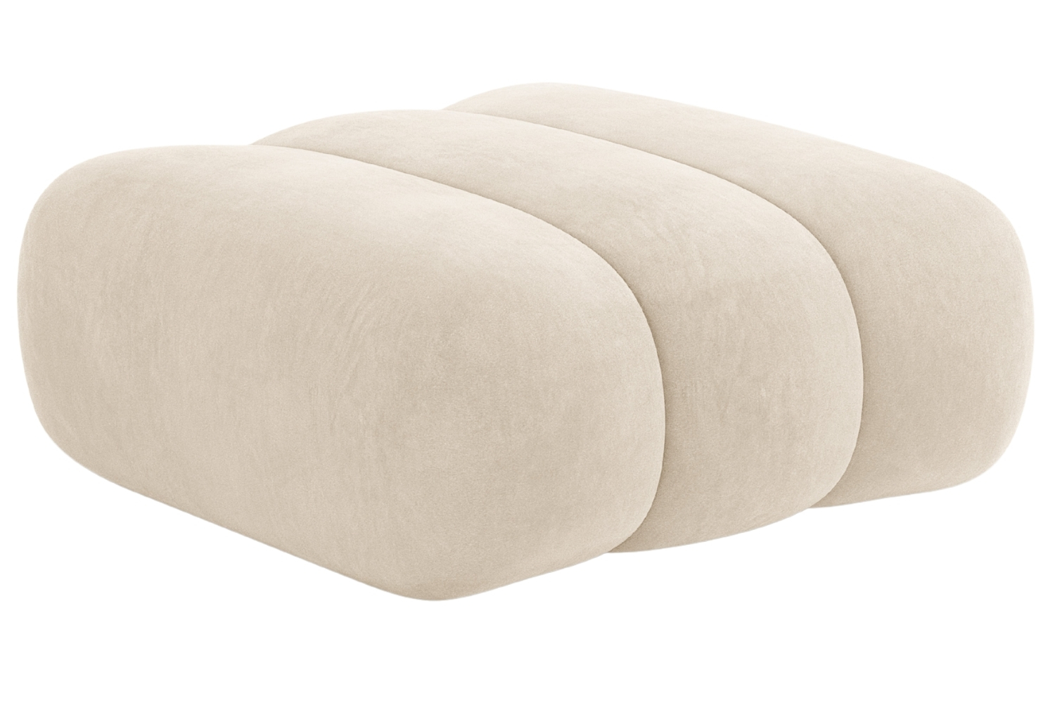 Cosmopolitan Design Světle béžová sametová podnožka Koge 95 x 95 cm