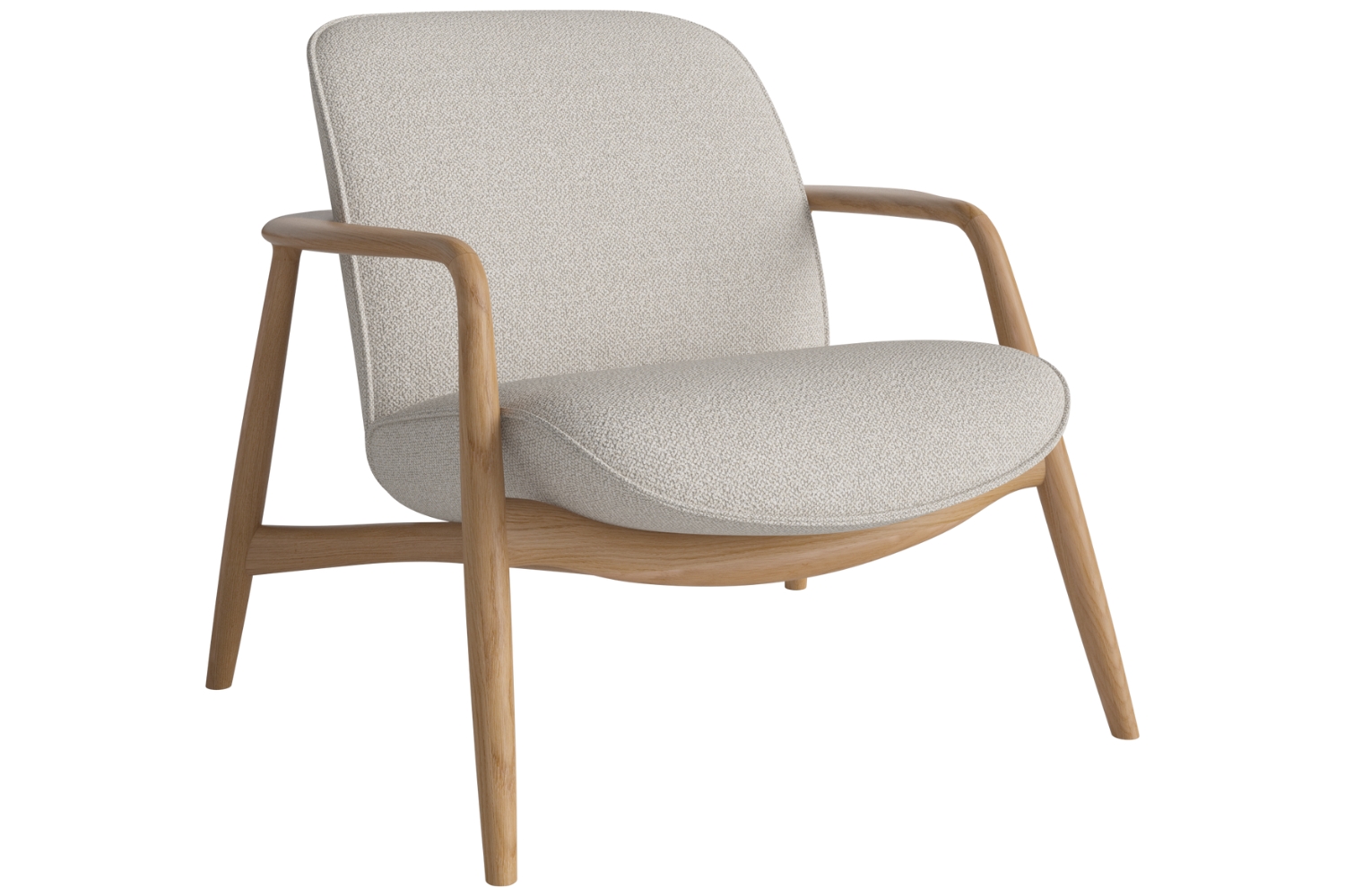 Bolia Béžové bouclé křeslo Bowie s dubovou podnoží