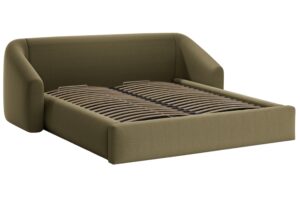 Cosmopolitan Design Zelená dvoulůžková postel Campi 180 x 200 cm s úložným prostorem