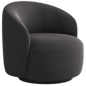 Micadoni Tmavě šedé otočné křeslo Letizia