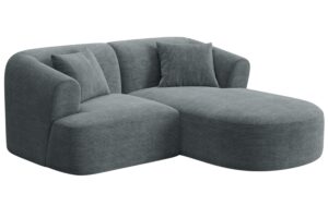 Cosmopolitan Design Šedá manšestrová rohová pohovka Campi 180 cm