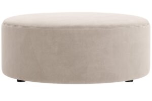 Micadoni Béžový sametový taburet Dia 90 cm