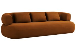 Windsor & Co Terakotově oranžová sametová čtyřmístná pohovka Aldrin 226 cm