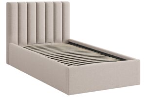 Micadoni Světle hnědá postel Allison 90 x 200 cm s úložným prostorem