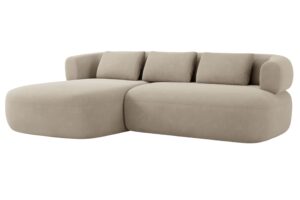 Windsor & Co Béžová sametová rohová pohovka Aldrin 225 cm