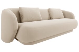 Cosmopolitan Design Béžová sametová trojmístná pohovka Camden 204 cm