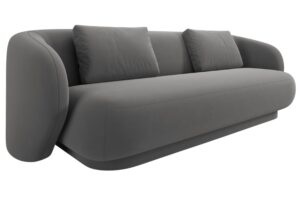 Cosmopolitan Design Šedá sametová trojmístná pohovka Camden 204 cm