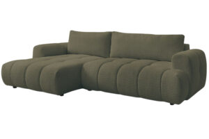 Bobochic Paris Zelená bouclé rozkládací pohovka Fuji 292 cm