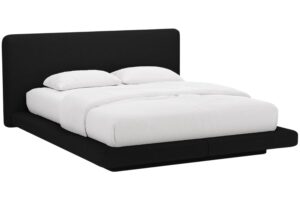 Micadoni Černá dvoulůžková postel Linea 160 x 200 cm