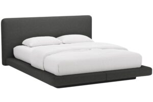 Micadoni Tmavě šedá dvoulůžková postel Linea 200 x 200 cm