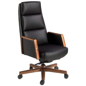 Angel Cerdá Černá koženková kancelářská židle No. 4214