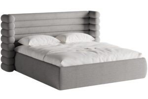 Micadoni Šedá bouclé dvoulůžková postel Mount 180 x 200 cm