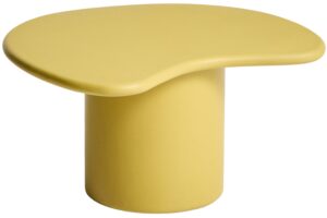 Kave Home Žlutý cementový zahradní stolek Macarella 83 x 77 cm