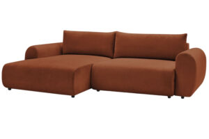 Bobochic Paris Terakotově oranžová rozkládací pohovka Lucien 314 cm