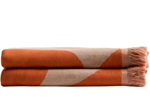 Kave Home Oranžovo-béžový bavlněný pléd Niore 130 x 170 cm