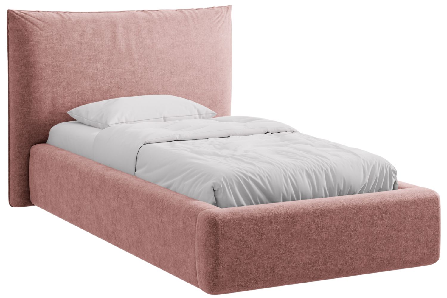 Micadoni Růžová žinylková jednolůžková postel Kaelle 90 x 200 cm s úložným prostorem