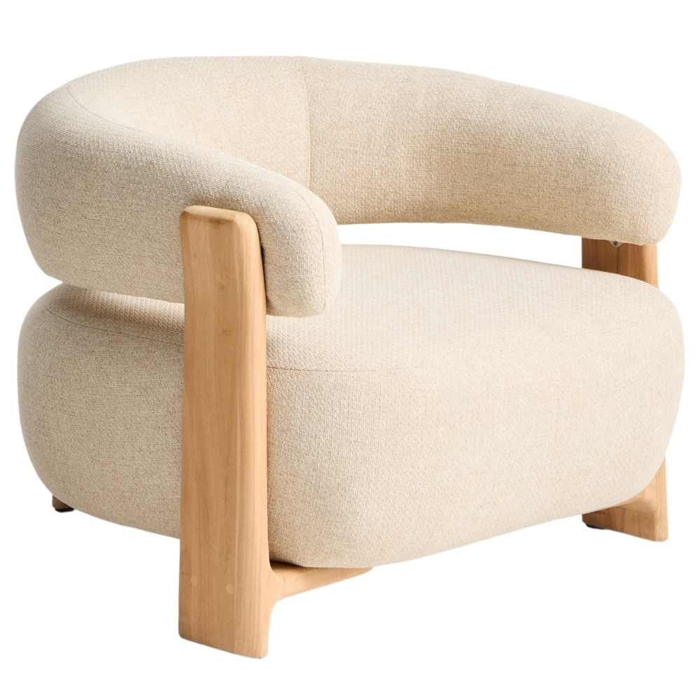 Kave Home Béžové dřevěné zahradní křeslo Granite