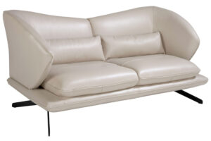 Angel Cerdá Béžovošedá kožená dvoumístná pohovka No. 6145