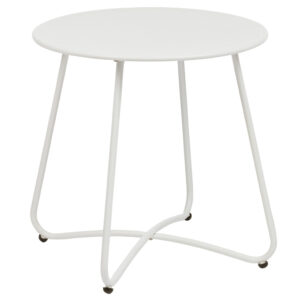 Bizzotto Bílý kovový zahradní stolek Austin ø 45 cm