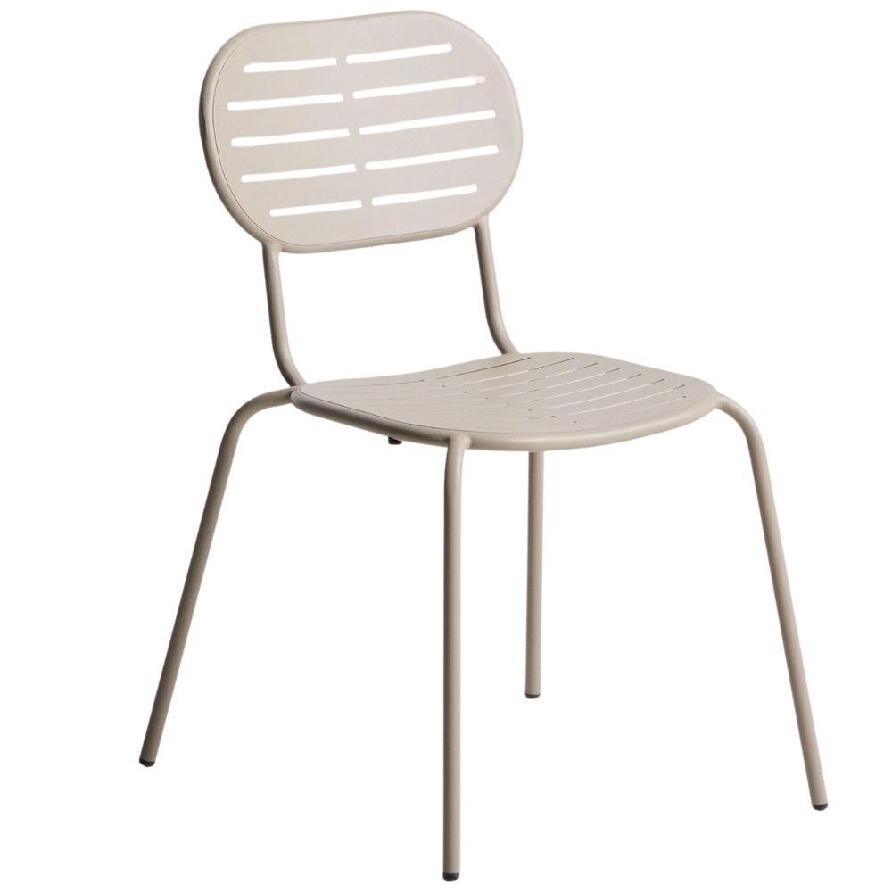 Kave Home Béžová kovová zahradní židle Brai