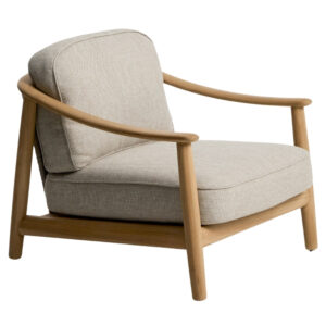 Kave Home Dřevěné zahradní křeslo Elunda s výpletem