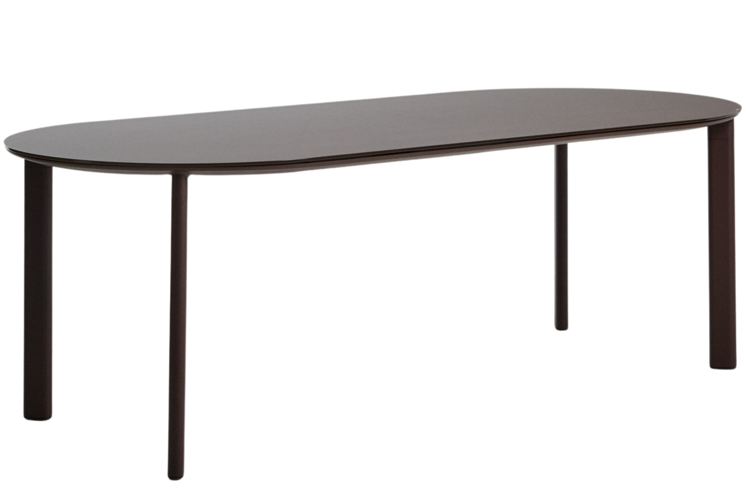 Kave Home Hnědý zahradní stůl Erice 230 x 100 cm se skleněnou deskou