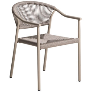 Kave Home Béžovošedá hliníková zahradní židle Livadia s výpletem