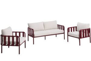 Kave Home Červený zahradní set pohovky a křesel Omala