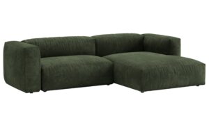 Micadoni Zelená sametová rozkládací pohovka Martina 280 cm