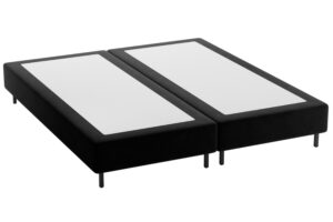 Micadoni Černá sametová dvoulůžková postel Whale 140 x 200 cm