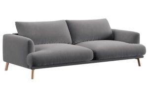 Micadoni Šedá sametová trojmístná pohovka Naomi 200 cm