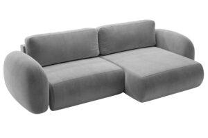 Maison Heritage Tmavě šedá sametová rozkládací pohovka Kora 262 cm