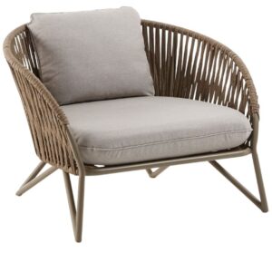 Kave Home Hnědé látkové zahradní křeslo Branzie