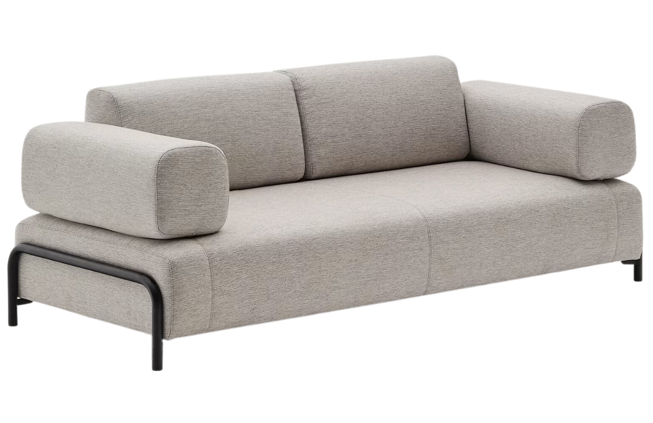 Kave Home Béžovošedá trojmístná pohovka Compo 232 cm s polštáři