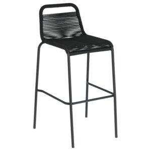 Kave Home Černá pletená barová židle Lambton 74 cm