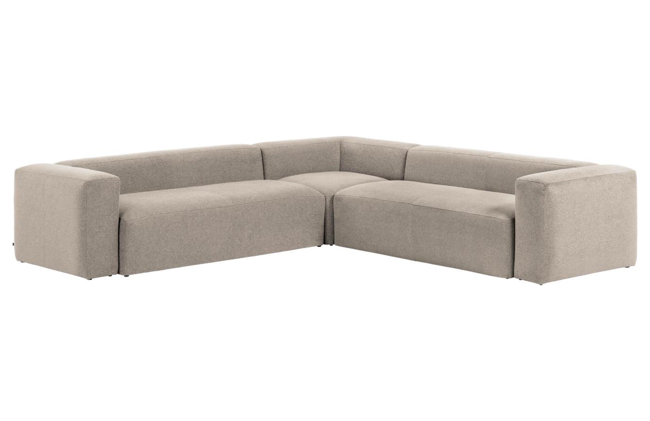 Kave Home Béžová rohová pohovka Blok 320 x 320 cm