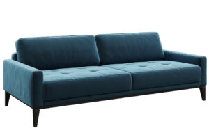 Mesonica Modrá sametová trojmístná pohovka Musso Tufted 211 cm