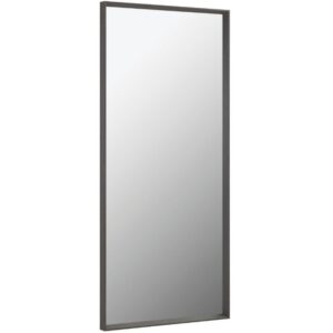 Kave Home Tmavě šedé dřevěné nástěnné zrcadlo Nerina 80 x 180 cm