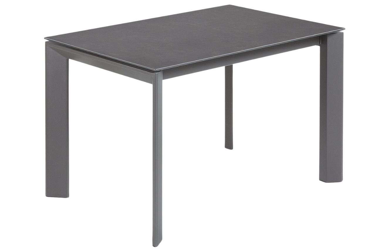 Kave Home Antracitově černý keramický rozkládací jídelní stůl Axis I. 120/180 x 80 cm
