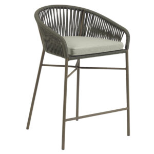Kave Home Zelená pletená barová židle Yanet 65 cm
