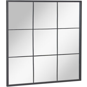 Kave Home Černé kovové závěsné zrcadlo Ulrica 81 x 80 cm